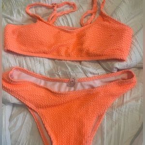 Bright orange bikini